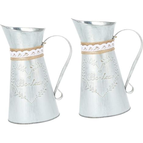 2pièces Pot à Fleurs Vintage Fer Décoratif Seau à Fleurs Rétro pour Mariage Et Décoration Intérieur Vase Floral Multifonctionnel pour Événements Et Jardins Design (1/5)