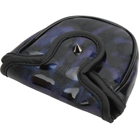 Couvre-club de golf, putter, couvre-club en PU, intérieur en peluche, imperméable avec rivets, boucle magnétique pour l'entraînement et la compétition, rivet argenté (1/5)