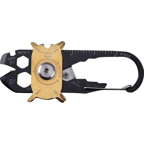 Tournevis à crochet multifonctionnel chaîne à clés 20 - in - 1 clé à molette outil de bouteille de sport sac en acier inoxydable multifonction utilitaire ouvre - porte extérieur 1pcs (1/5)