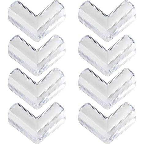 KZQ Protectores de esquinas de mesa, 8 piezas transparentes, tamaño grande y agarre más fuerte, suaves para proteger a bebés y niños. (1/3)