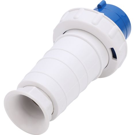 Connecteur industriel monophasé 3 broches 220-250 V 63 A 2P+T IP67 pour centrales électriques, gymnases et travaux publics.