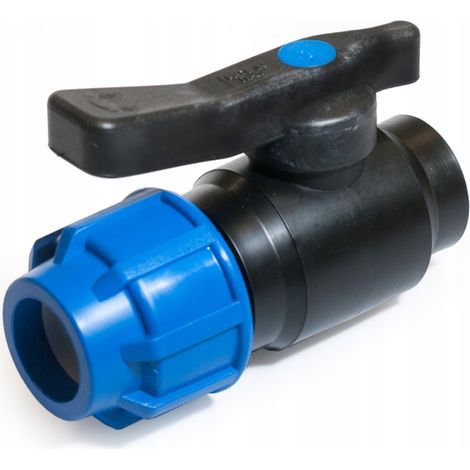 Robinet à boisseau sphérique PE-GW 25x3/4" - Noir - Étanche - Raccordement de haute qualité - Unidelta (1/5)