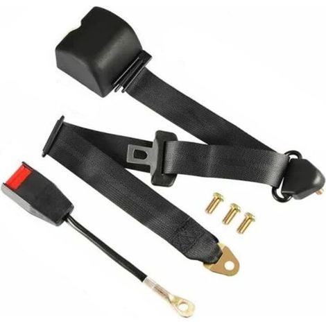 Cinturón de seguridad universal ajustable de 3 puntos para coche + tornillos (1/5)