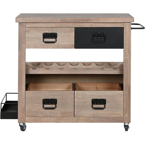 Camarera Madera De Hevea Metal 100X39,5X81 (1/5)