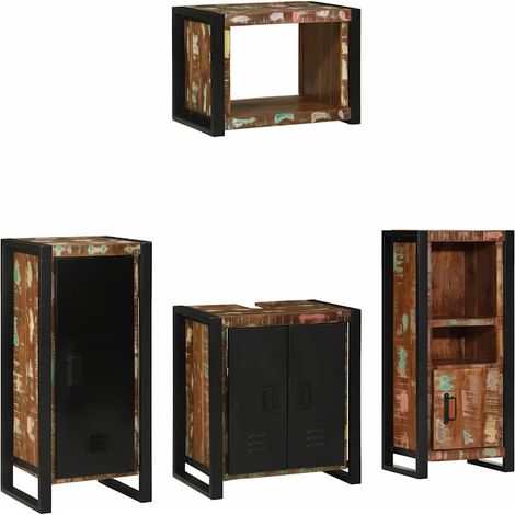 Maison Exclusive - Badezimmermöbel-Set mit Regal 4 pcs Massives u