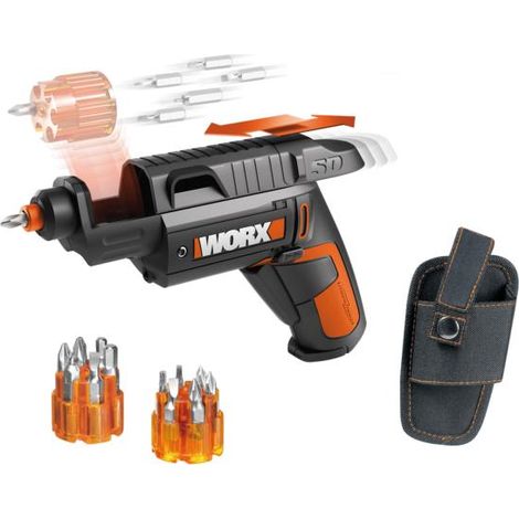 WORX 1613X19 TOURNEVIS À BATTERIE AVEC TAMBOUR ET EMBOUTS 4 V WX254.7 (1/2)