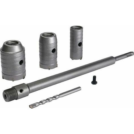 Hole Saw Drill Bit, 30mm, 40mm, 50mm Hole Saw Set, 350mm Concrete Hole Saw SDS Plus Extension Rod Tungsten Carbide Tip, Hole Saw for Brick Stone Concrete Cement
