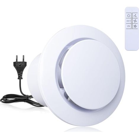 Extracteur D'air 95mm Silencieux Ventilation, Ventilateur Amélioré Trois Vitesses De Vent Avec Télécommande Sans Fil pour Salle De Bain, Cuisine,Tentes (1/5)