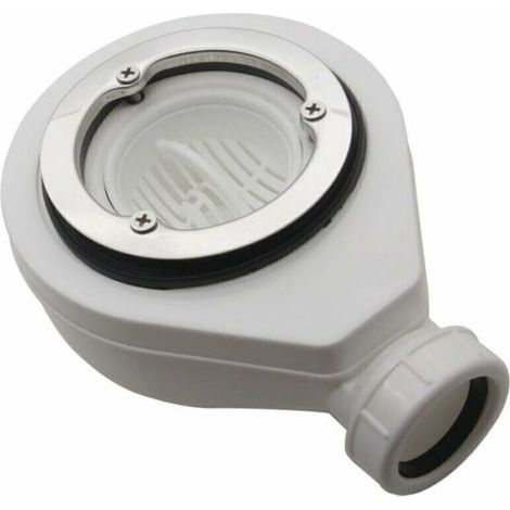 Bonde de douche - Valve our Siphon pour Receveur de Douche - Diamtre 40 mm - Anneau de fixation en acier inoxydable brillant avec fixation par 3 vis (1/4)