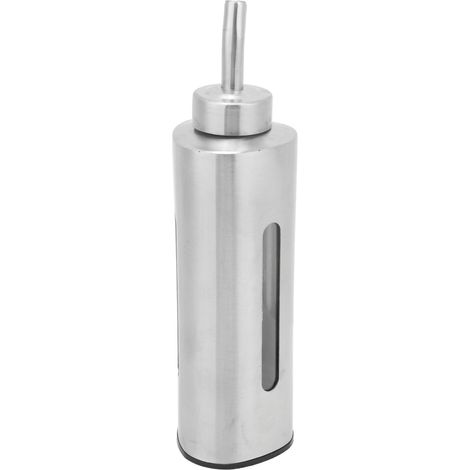 Bouteille distributrice d'huile d'olive, burette à vinaigre en acier inoxydable 304 avec bec verseur et fenêtre transparente, type 1, pour la cuisine domestique et les restaurants. (1/5)