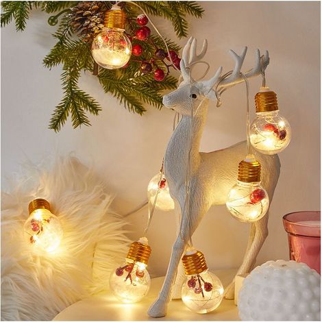 4M 10LEDs Guirlande Lumineuse Ampoule 【IP65 / avec Crochet】 Décoration Étanche à Boule Intérieure / Extérieure Blanc Chaud pour Fête Noël Chambre Jardin Party (1/3)