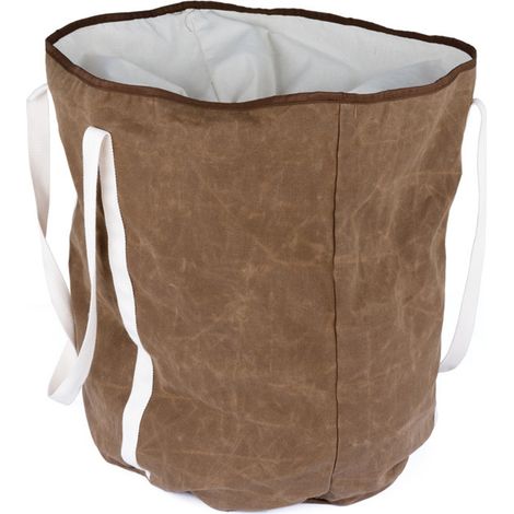SOMAGIC - Sac à bûches rond en coton enduit