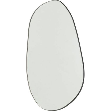 Miroir mural organique 59x108 cm en métal noir