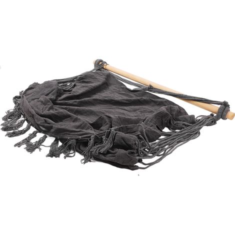 Chaise Hamac Suspendue Balançoire en Toile à Franges avec 2 Coussins pour Balcon Chambre Étudiante Camping Décoration Maison Gris (1/5)