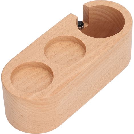 Support de tasseur en bois pour filtre à café, 3 trous antidérapants, base en bois, 51 mm / 2 pouces (1/5)