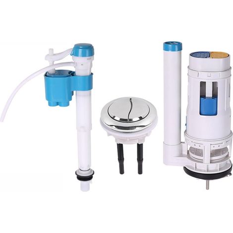 Replacement kit for toilet flush system with push button - Easy installation - 210 mm + 58 mm (1/5)