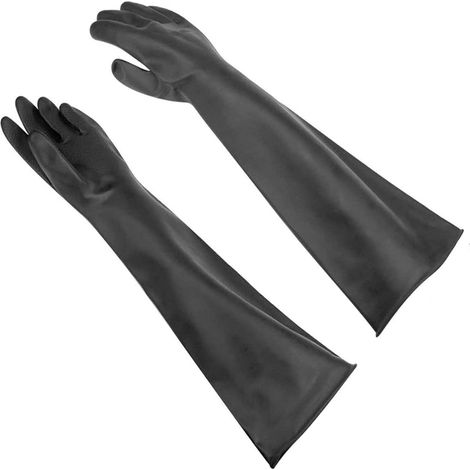 Gants en Latex résistant aux Produits Chimiques en Caoutchouc résistant à la sécurité Industrielle, Gants de Protection Longs, Gants Robustes noirs1 (1/5)