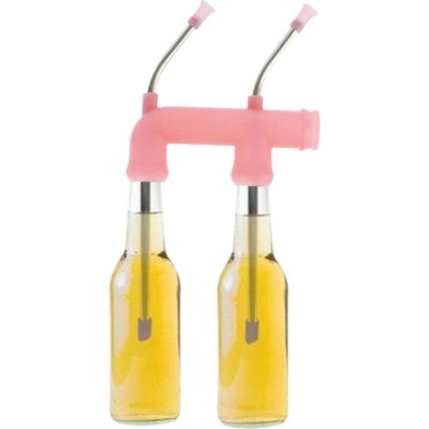 Entonnoir à bière avec tuba portable, dispositif de dégustation rapide en plastique alimentaire, idéal pour fêtes et barbecues, couleur rose (1/5)