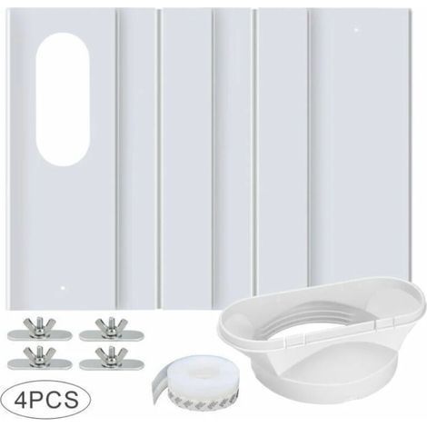 Kit de fenêtre pour climatiseur portable – PVC durable – Longueur réglable 43 à 140 cm – Joint d'étanchéité pour fenêtres coulissantes (1/4)
