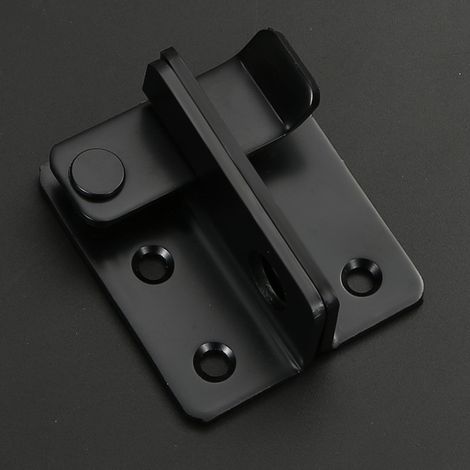 Verrou Porte Exterieur/Interieure Coulissante avec Cadenas, Loquet Porte à Bascule Boulon pour Portail Jardin Armoire, Finition Noire en Acier Inoxydable, 52 x 62 MM
