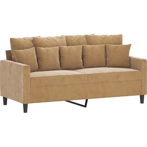 Canapé à 2 places,Sofa pour Salon,Banquette Marron 140 cm Velours CFW568623 (1/5)