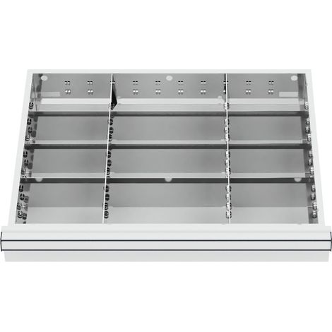 STIER Schubladeneinteilung Metalleinteilung BLH 100/125 mm Innenmaß 600x450 mm 12 Fächer 6 x TW 175 (1/4)