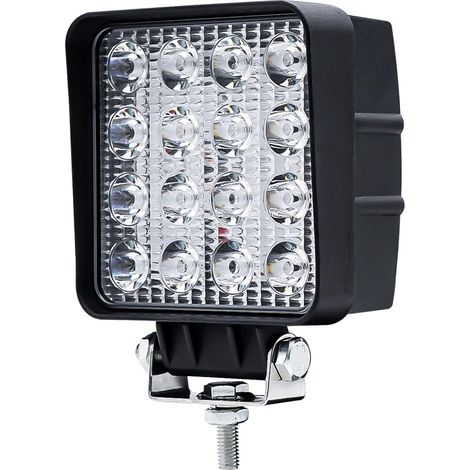Phare de Travail à LED, 2 x 48W LED Projecteur Projecteur LED Phares Longue Portee led IP68 Flood Lumière de recul pour Voiture Camion Tracteur SUV Bateau (1/5)