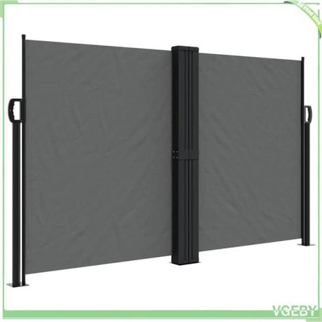 Auvent latéral rétractable - FAFEICY - 4004808 - Anthracite - 140 x 1200 cm - Résistant eau et UV (1/5)