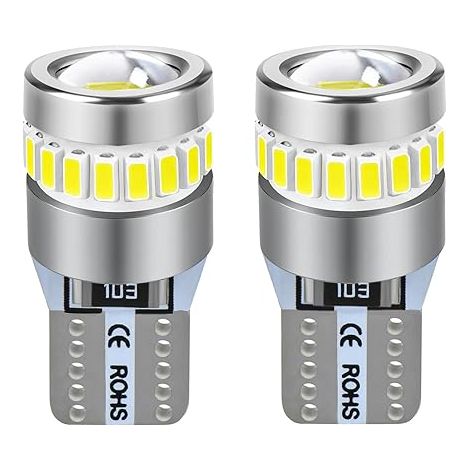 T10 (W5W) LED 6000K Blanc 12V Voiture Ampoules 194 168 pour Lampe Remplacement de Position, Plaque, Dôme Côté et Stationnement (1/5)