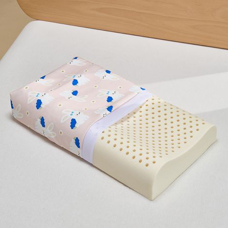 44 x 27 cm oreiller pour tout-petit avec taie d'oreiller amovible en coton, design ergonomique, adapté au sommeil, oreiller cervical pour tout-petit, oreiller pour enfants, lavable en machine