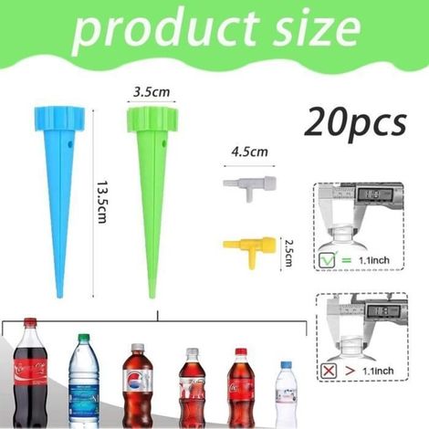 20 pièces Bouteille Goutte à Goutte, Système d'Irrigation avec Robinets Réglables pour Arrosage des Plantes (1/5)