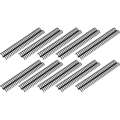 Lot de 10 Reliure Plastique Spirale A4 B5 A5 12mm 30 Anneaux 150 Feuilles Noir Compatible Peigne Reliure (1/5)