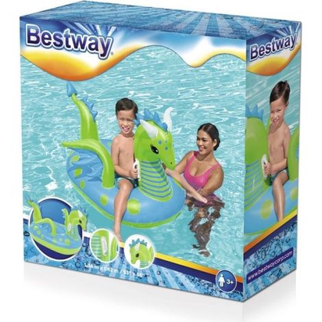 Dragon Gonflable - Bouée Chevauchable Enfant - PVC Multicolore - Poignées Sécurité - 134 x 142 cm - 45 kg - Pour 3 Ans Et Plus (1/5)