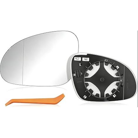 Verre de Rétroviseur Remplacement Compatible pour B6 5 5 2006-2011 avec Plaque de Support Rétroviseur Extérieur Voiture Chauffant Asphérique Côté Conducteur - Gauche (1/5)
