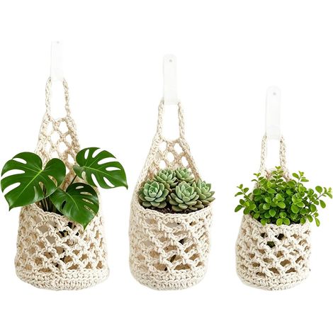 Porte Plante Suspendu Macramé Panier Mural Jardin Intérieur (1/5)