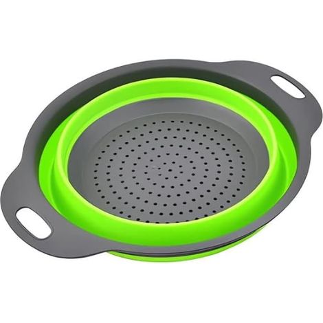 Colino pieghevole in silicone - verde e grigio