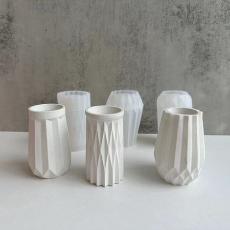 Moldes de silicona para jarrones de alta gama, gotas de resina, pegamento, moldes de yeso para jarrones, 3 piezas en total