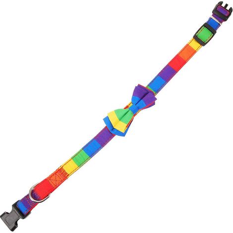 Collar para perro arcoíris ajustable de tela para perros pequeños, juego de 4 piezas (1/5)