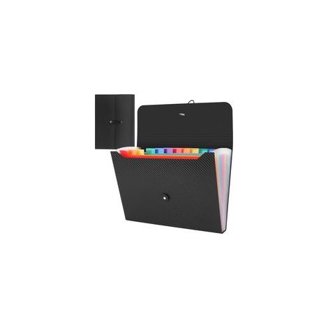 Trieur Lot de 1 Pièces (Sergé Noir) (13 Compartiments, unité, 1) Extensible Pochettes pour Documents, Rangement Papier Administratif Accordéon Org (1/5)