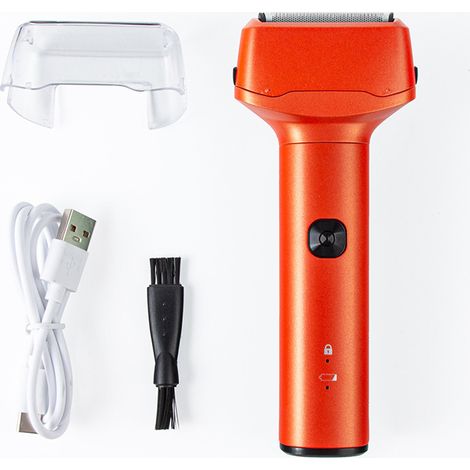 rasoir electriques hommes-Rasoir électrique à grille pour homme – Mini-rasoir avec écran LED et 3 lames flottantes – Étanche IPX7 (utilisation à sec ou sous l'eau) – Verrouillage de voyage – Tondeuse