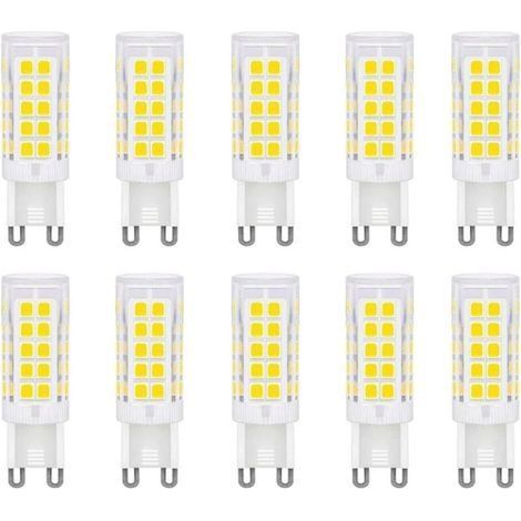 G9 3W ampoules LED blanc froid 6500k, non dimmables, équivalent ampoules halogènes 33W, ampoules G9 LED maïs pour l'éclairage domestique, sans scintillement, AC 220-240V, paquet de 10 [Classe énergéti (1/5)