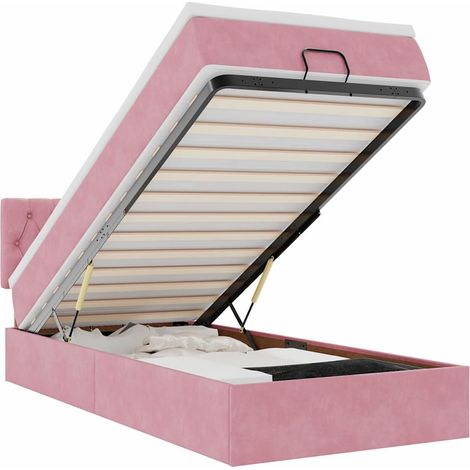 Maison Exclusive - Struttura Letto Pouf con Materasso Rosa 80x200 cm Velluto