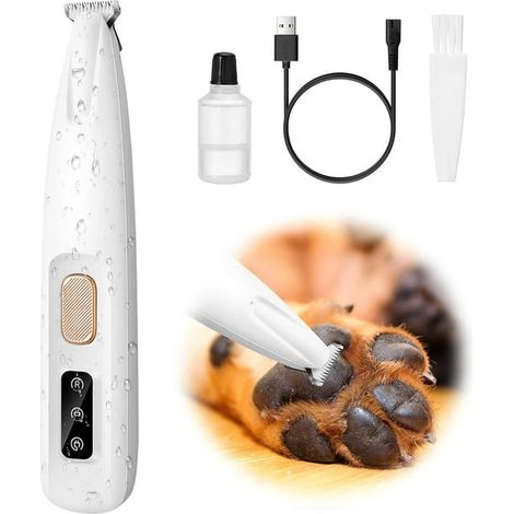 Tondeuse à pattes pour chien, coupe-poils micro précision avec écran LED, tondeuse électrique pour poils des oreilles, visage, fesses et contour des yeux. (1/5)