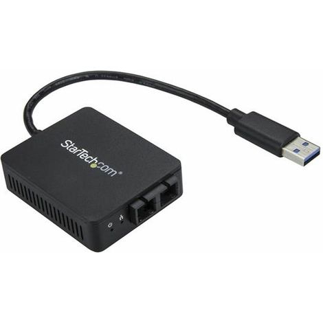 StarTech.com Adaptateur réseau USB 3.0 vers fibre optique SC Gigabit Ethernet jusqu'à 550 m - Avec fil - USB - Fibre - 1000 Mbit/s - Noir (US1GA30SXSC) (1/3)