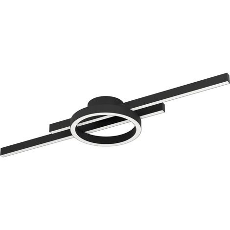 Eglo LED Deckenleuchte Amandolo schwarz weiß 77,5 x 20 cm Deckenlampen & Kronleuchter