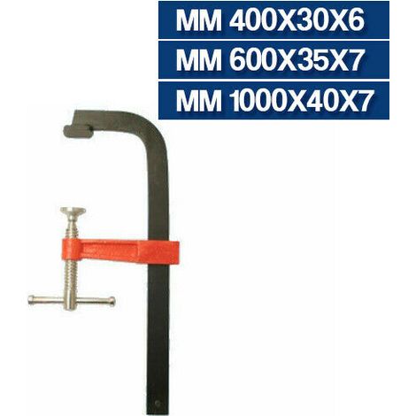STRETTOIO STRINGENTE PER FALEGNAME MORSETTO PER LEGNO PROFESSIONALE 20942V MM 400X30X6 (20942) (1/2)