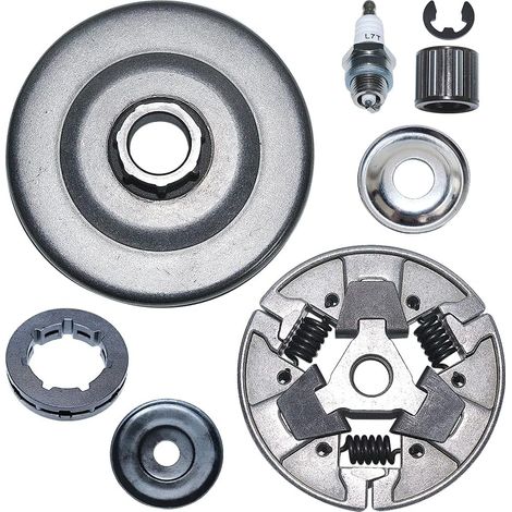 Tambour d'embrayage 3/8 7 dents Pignon de chaîne Clip en E Bougie Aiguille pour STIHL 064 066 MS660 Pièce de rechange (1/5)