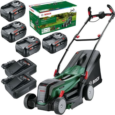 Bosch 18v 36v Cordless Lawnmower UniversalRotak 2x18V-37-550 4x 4.0Ah Batteries (1/5)