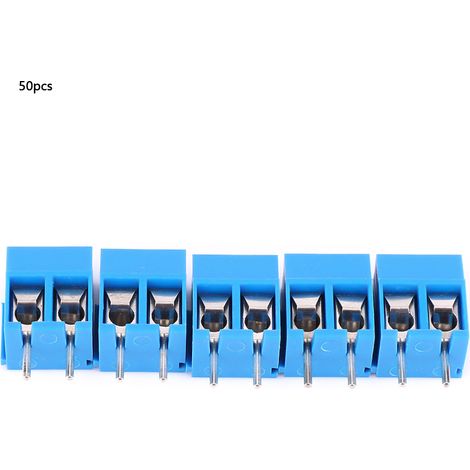50pcs 2-Pin 5.0mm Circuit Board Wiring Screw Terminal Blocks Electrical Connector (1/5)