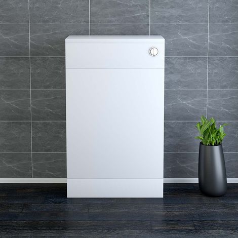 NRG 500mm Bathroom Toilet Back to Wall Unit with Concealed Cistern Furniture Units Calm White (1/5)